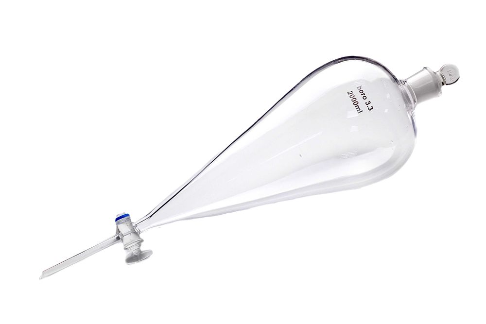 Воронка\лейка грушевидная, цилиндрическая, с диском (стекл.\PTFE кран)