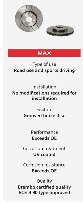 Discos Brembo Max Xtra Line - 09.4939.76 (NOVOS / PAR)