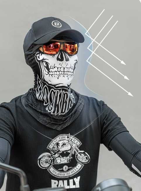 Балаклава ROCKBROS YPP077-1 з черепом Подшлемник ветрозащитный на шею