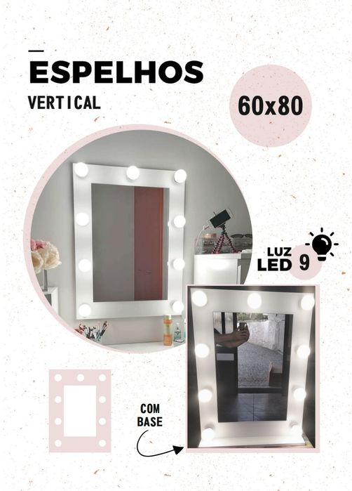 Espelhos de maquilhagem profissionais