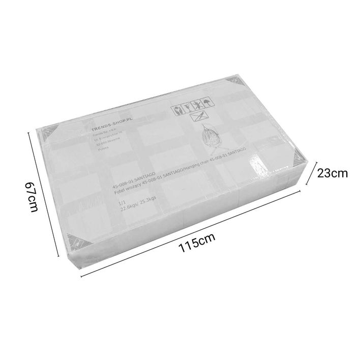 FOTEL wiszący składany szary POKROWIEC GRATIS