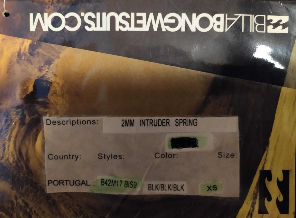 Fato de Surf XS Billabong - 2 MM Intruder Spring (NOVO)