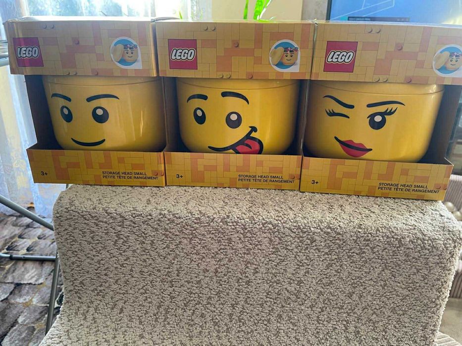 Lego głowy - pojemniki do przechowywania - rozmiar S 3szt