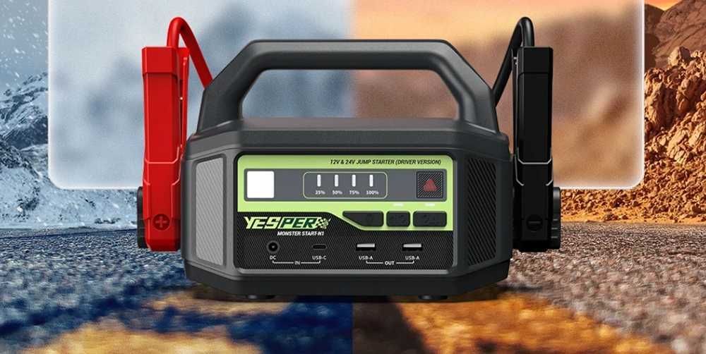 Powerbank Booster rozruchowy 5000A 12V/24V Jump Starter do Ciężarówek