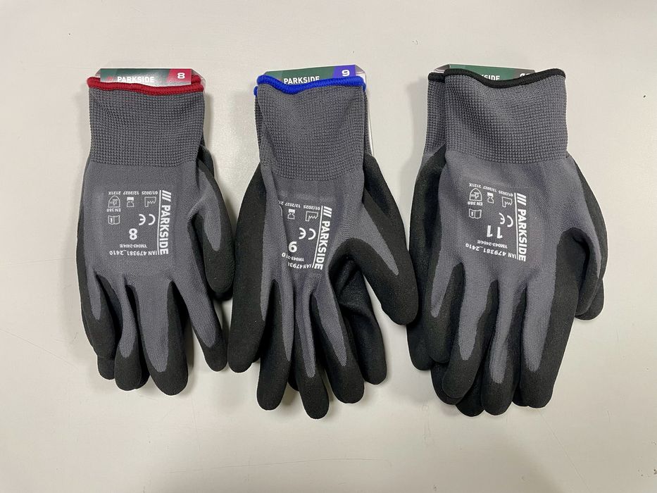 Перчатки серые с латексн. покрытие, неполн. облив 8/9/11разм. PARKSIDE
