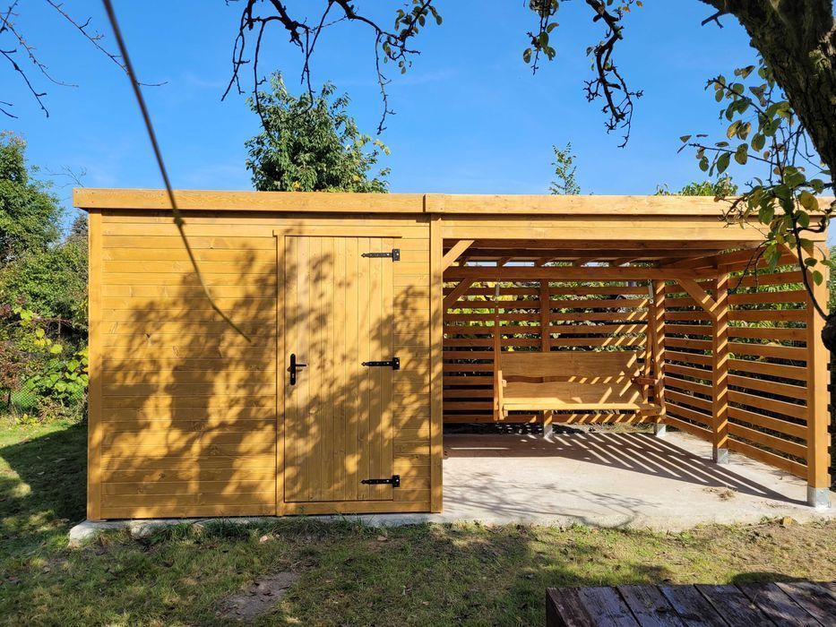 Domek ogrodowy  na narzędzia z tarasem 6x3 montaż gratis