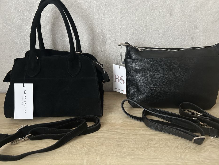 Італійські сумочки з натуральної шкіри та замшу.