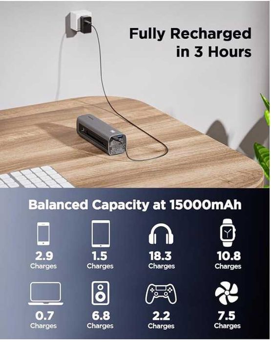 Павербанк з бездротовою швидкою зарядкою для Apple Watch