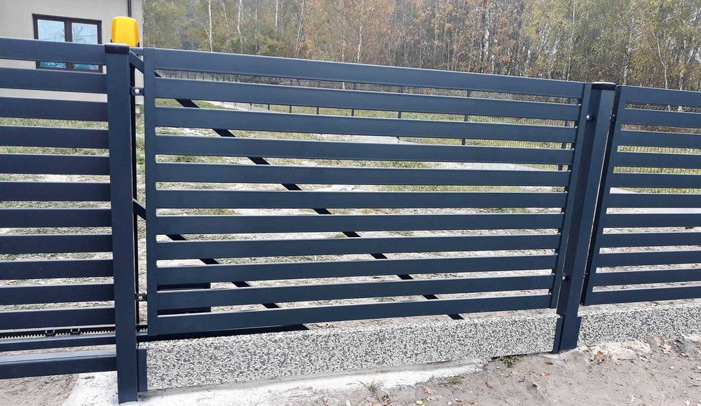 Brama przesuwna wyp.profil 80x20 wym. 3200x1600 prawa z listwą zębata