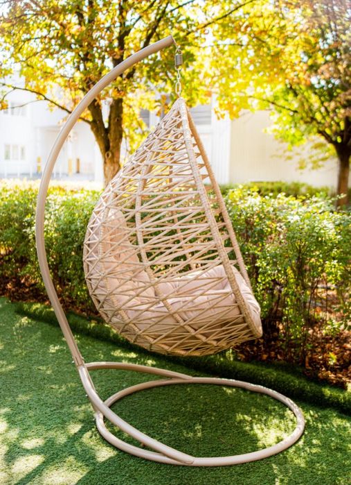 Подвесное Кресло кокон для дома. Плетёный Гамак. Качеля шар из ротанга
