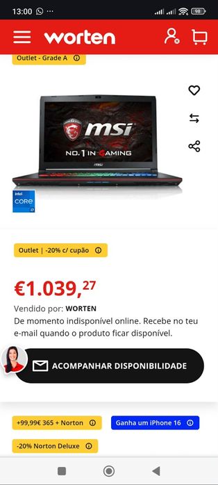 Portatil gamer MSI Apache Pro
