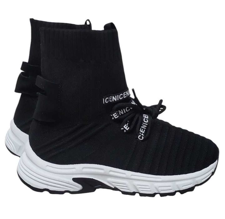 Czarne buty sportowe z wysoką cholewką, R. 38