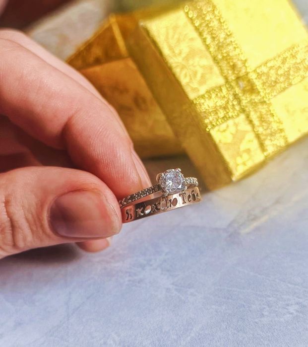 Кольцо серебряное с золотыми пластинами