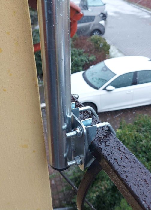 Uchwyt antenowy balkonowy prosty 60 cm
