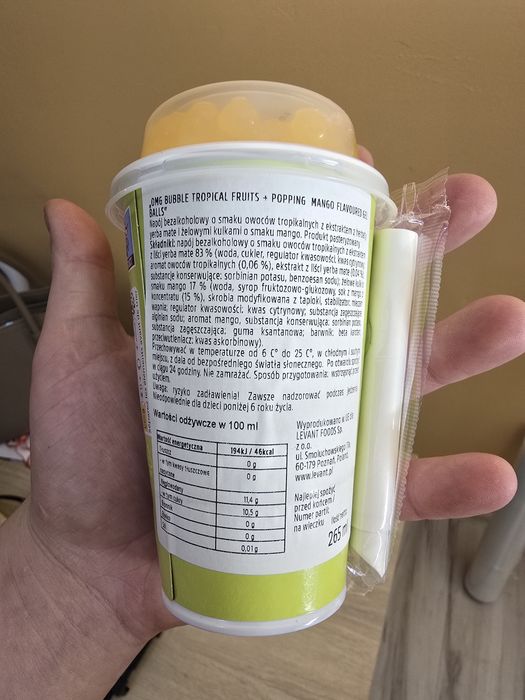 OMG Bubble Tea Napój bezalkoholowy Tropical vibes & mango, napój 265ml