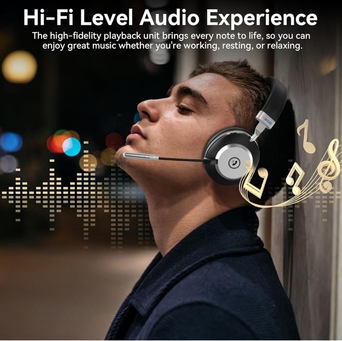 Гарнітура Wantek BT-88 Bluetooth 5.3 з шумопоглинанням, USB адаптером