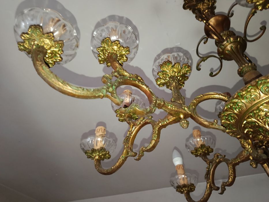 Lustre de teto antigo  bronze