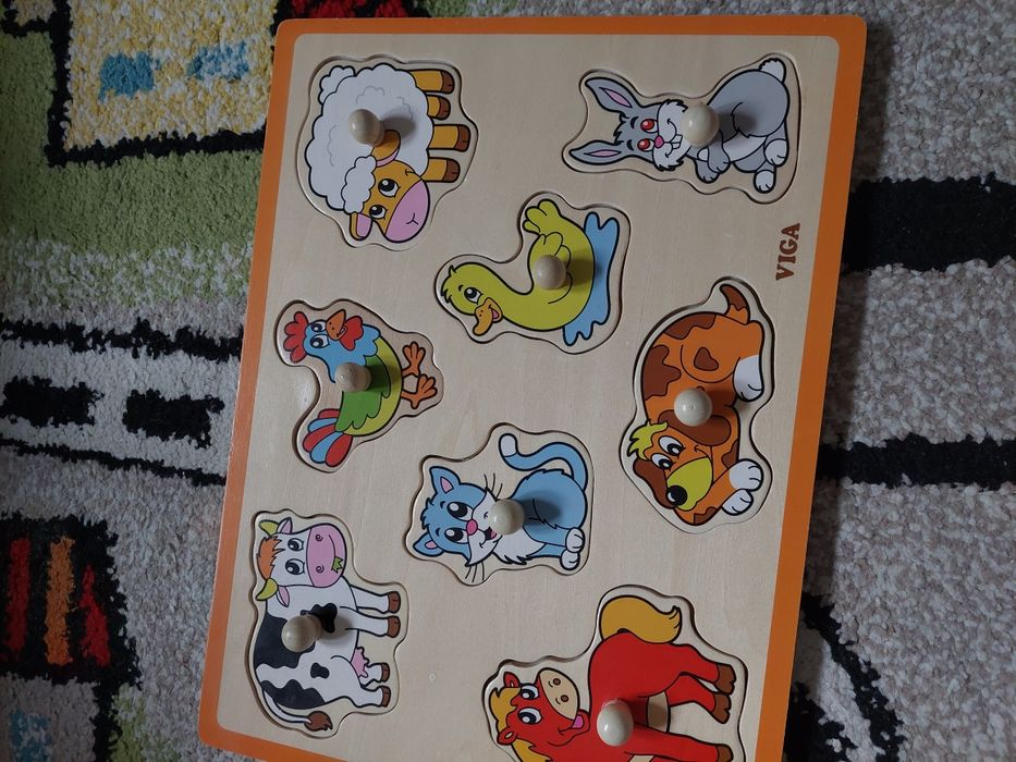 Drewniane Puzzle Farma Zwierzątka  Viga