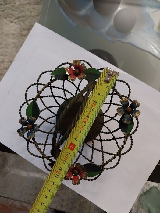 Cesta filigrana banhada em prata ( não limpa)