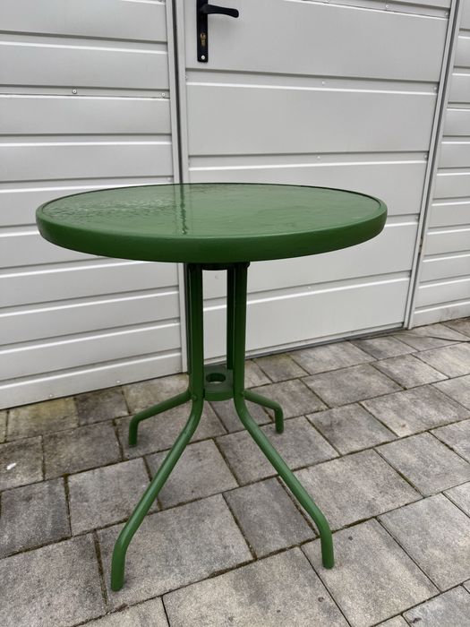 Stolik ogrodowy okragly zielony