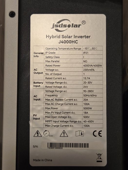 ДБЖ JSDSOLAR J4000HC (24V, 4000W)