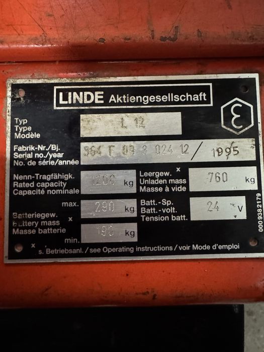 Wózek elektryczny Linde L12 paleciak