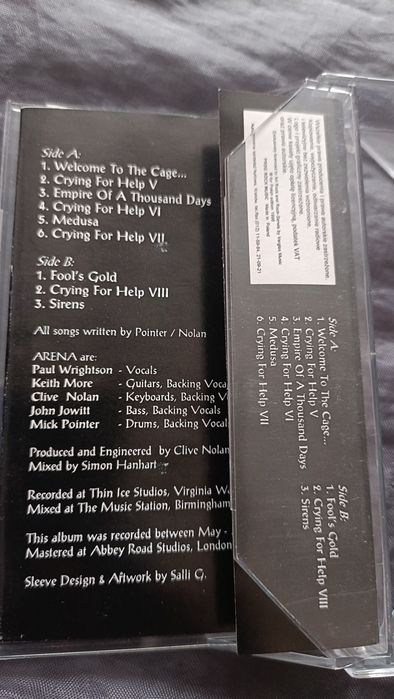 Arena - Pride. Teksty PL. Kaseta rock progresywny