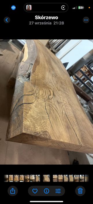 Płat  naturalnego drewna na stol obrobiony piekny