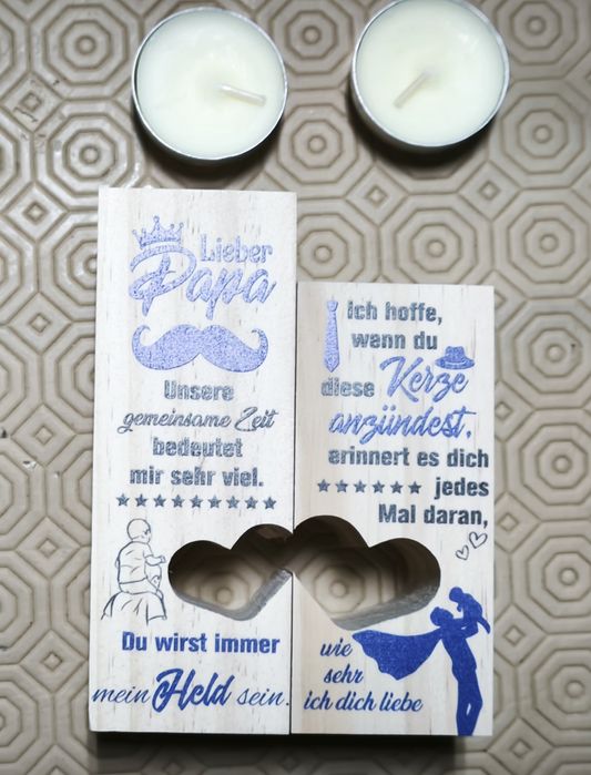 Velas com mensagem de amor ao pai