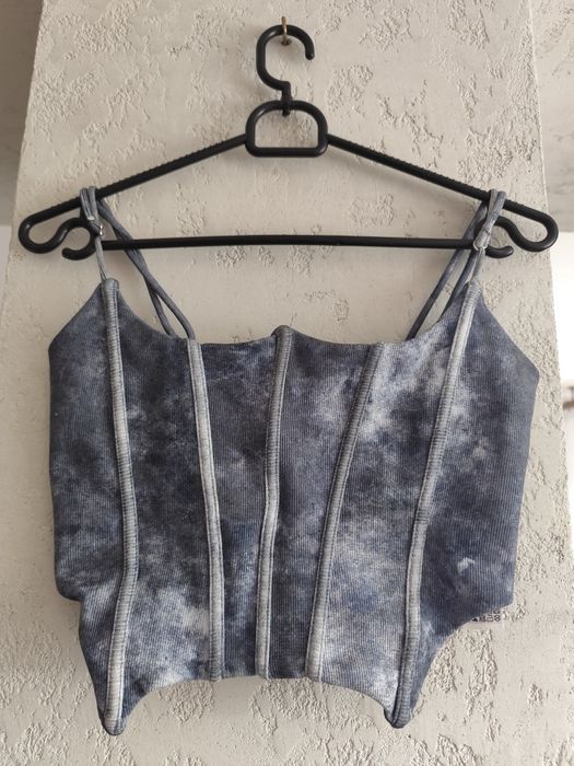 Gorsetowy top na regulowane ramiączka rozm S. Bershka.