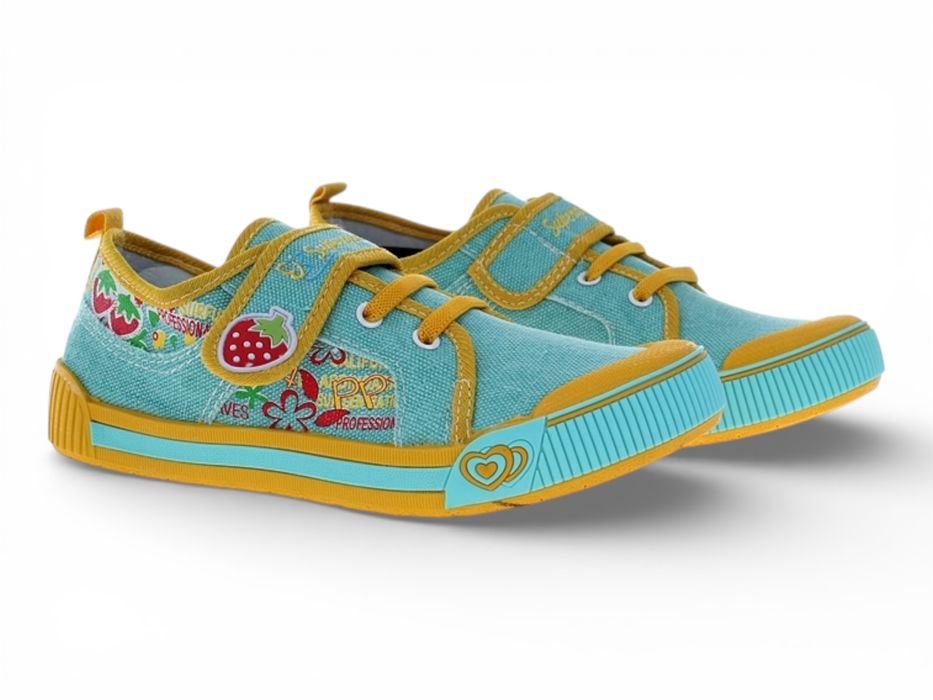 Tenisówki buty sportowe dziecięce na rzep turkus 3809 rozm. 26