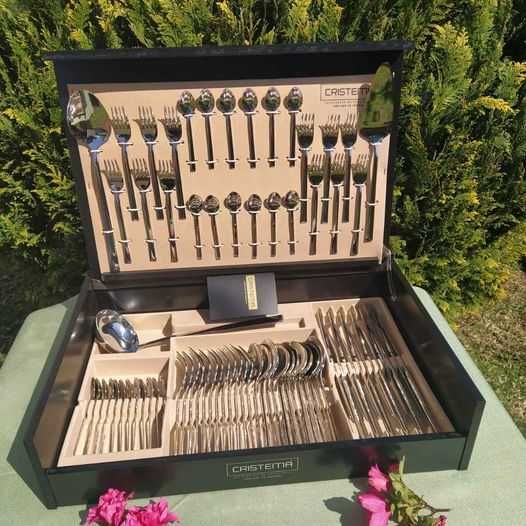 Cristema - Faqueiro Chicago 75 pçs Inox fabrico Nacional Emb. Madeira