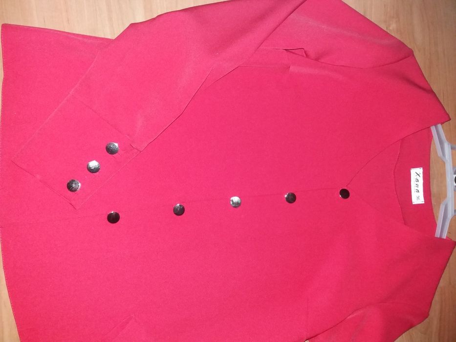 Przepiękna koszula bluzka elegancka czerwona s 36 jak nowa