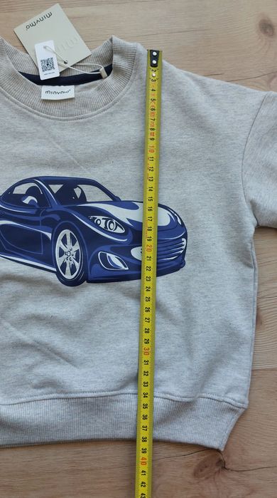 Nowa Bluza dresowa 104 Minymo z nadrukiem samochodu