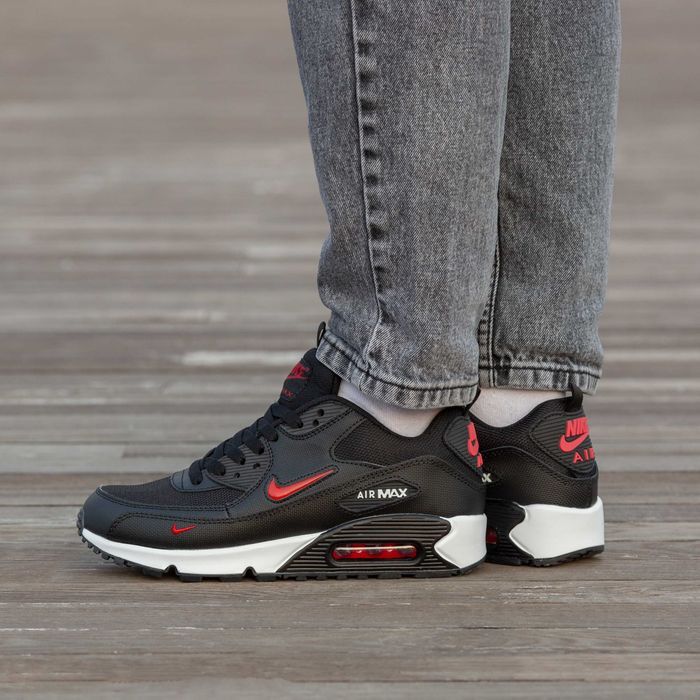 Кросівки Nike Air Max 90 Black/Red premium | Кроссовки Найк чоловічі
