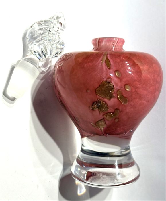Lindissimo pesado frasco de perfume Murano com incrustações em ouro