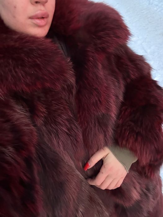 Крашеная чернобурка  натуральный мех