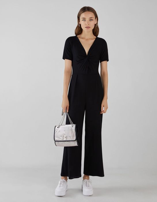 Black jumpsuit with bow