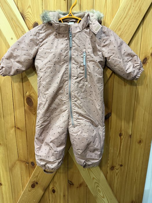 Kombinezon h&m pudrowy roz w kropki 80