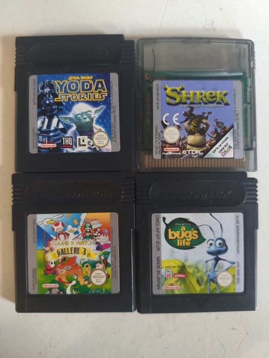 Gry na konsolę Gameboy Shrek, Star Wars , Mario i Dawno temu w trawie