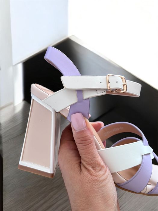 37 Sklep Nowe sandały damskie na słupku purple