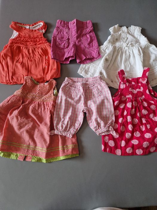 Mega paka zestaw niemowlęcy letni dla dziewczynki rozmiar 62