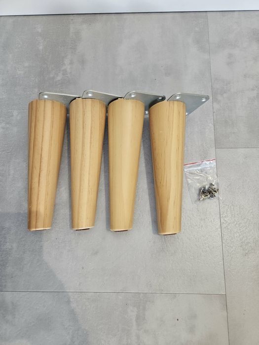 Komplet 4 nóg drewnianych IKEA | 20 cm | ZESTAW MONTAŻOWY (ŚRUBY) | Stan BDB
