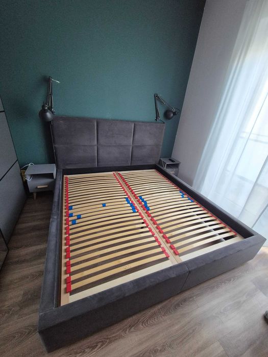 Łóżko 180x200 ze stelażem i oparciem