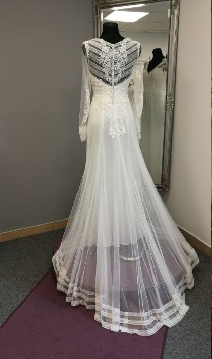 Boho suknia rustykalna Lilian West S/M kolor ivory ślub 36/38