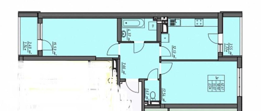 2-комнатная квартира по адресу ул. Грушевского Михаила (площадь 64,4 м²) - Atlanta.ua - фото 20