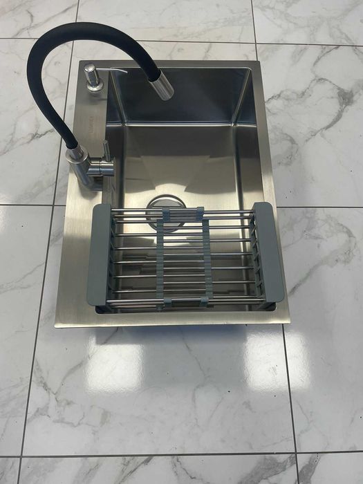 Акция!  Кухонная мойка Luminex Handmade 6545 Корзина, кран и дозатор!