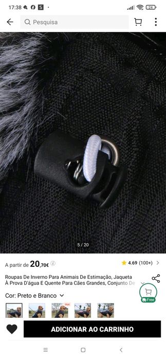 Roupa para cão de pequeno porte + trela (novo)