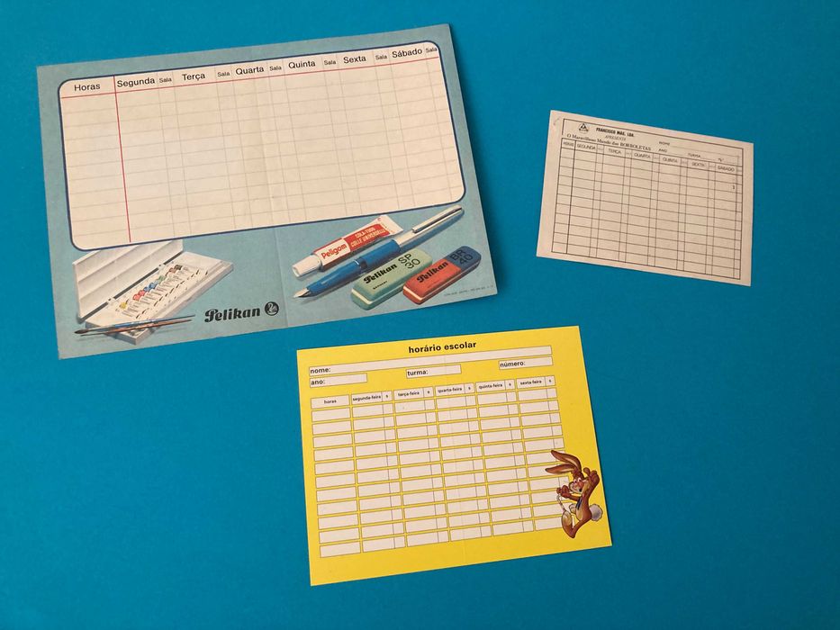 Lote de 7 Horários Escolares várias marcas Antigos