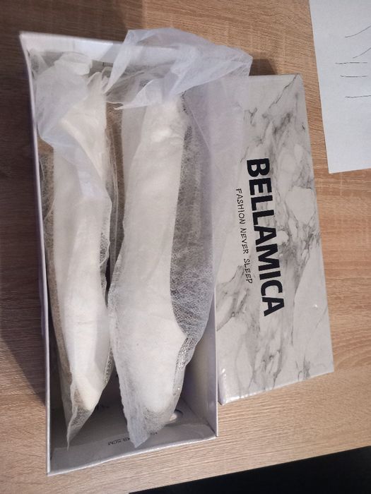 Białe baleriny damskie z cykorniami Nowe 37rozm.